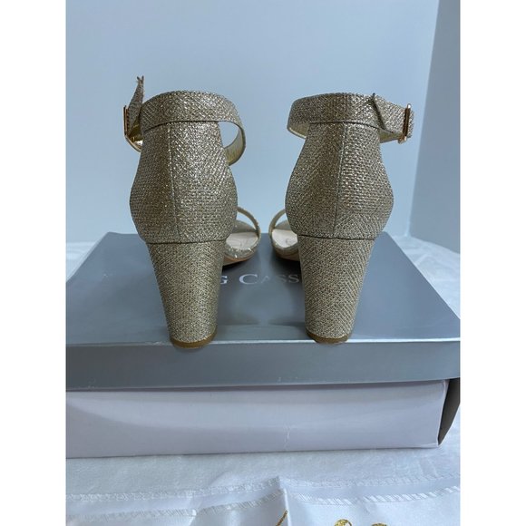 Oleg Cassini Emberly Heels Size 7 Gold - Picture 5 of 7